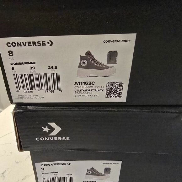 Womens Converse CHUCK TAYLOR ALL STAR LUGGED HEEL PLATFORM LEATHER HI SZ 8 GREEN - Picture 12 of 14